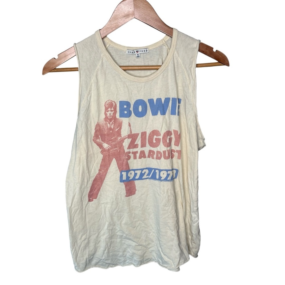 Graphic Muscle Tank Top - White Bowie Ziggy Stardust - Picture 3 of 10